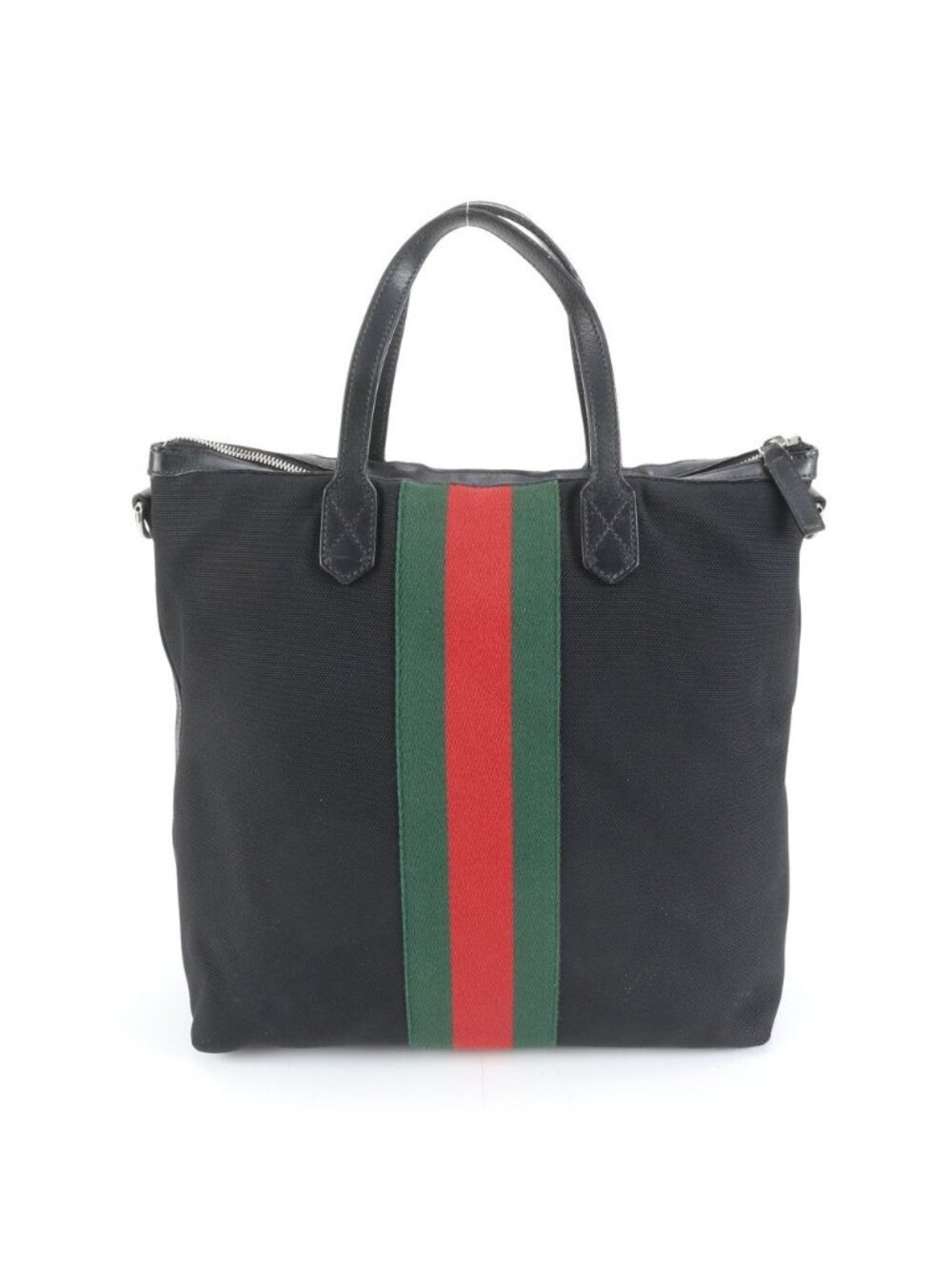 ★SOLD★ Gucci Sherry Line Leather Tote Shoulder Business Document Black - Picture 3 of 9